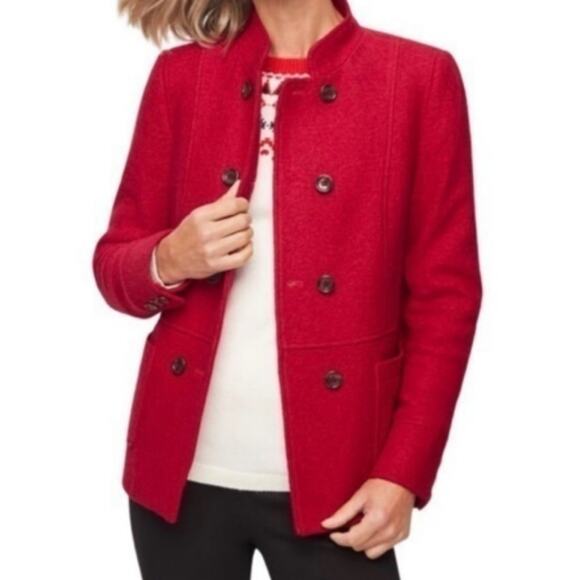 Talbots Berkshire Wool Blend Jacket Red Womens Size 6P